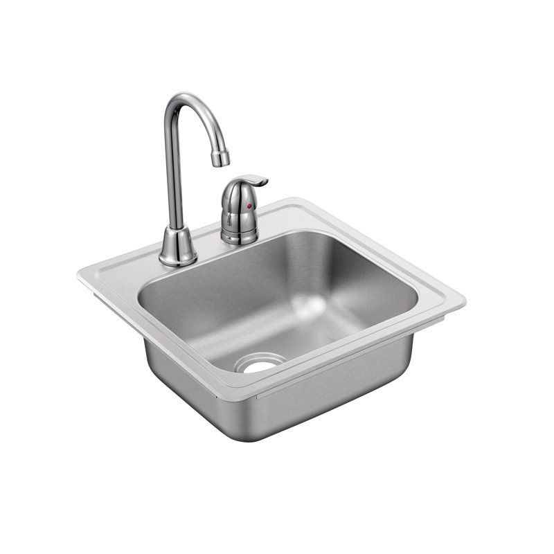 Moen 2200 Series 15"L x 15"W DropIn Bar Sink with Faucet Wayfair